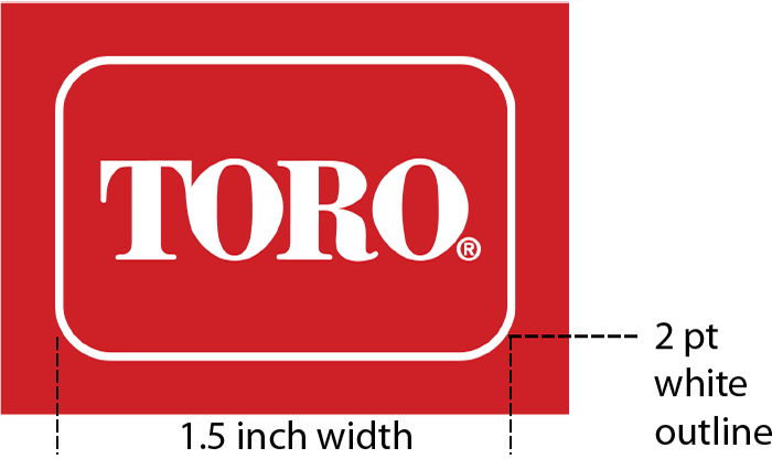 Outlined Toro logo on red background