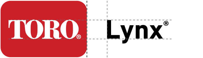 Diagram showing correct product name placement alongside the Toro logo